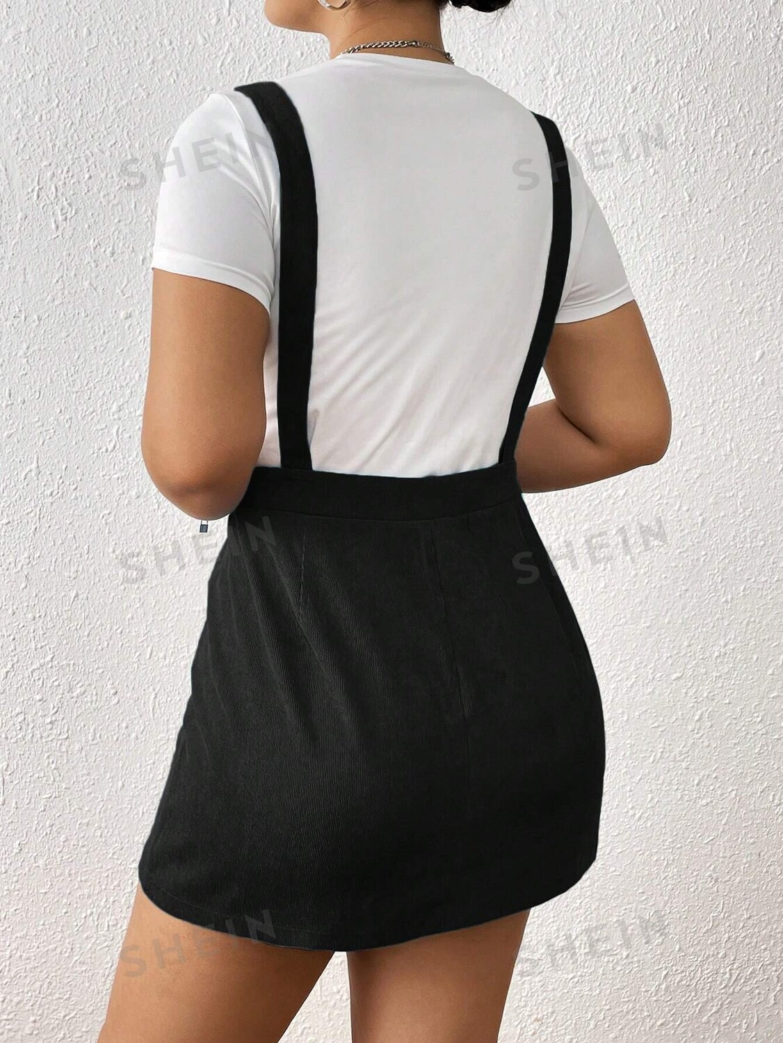 

EZwear Женский комбинезон больших размеров, Однотонные цвета Shein, черный