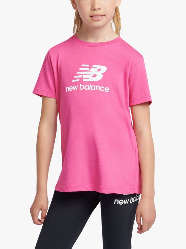

Детская футболка из хлопка с логотипом New Balance, Hi Pink