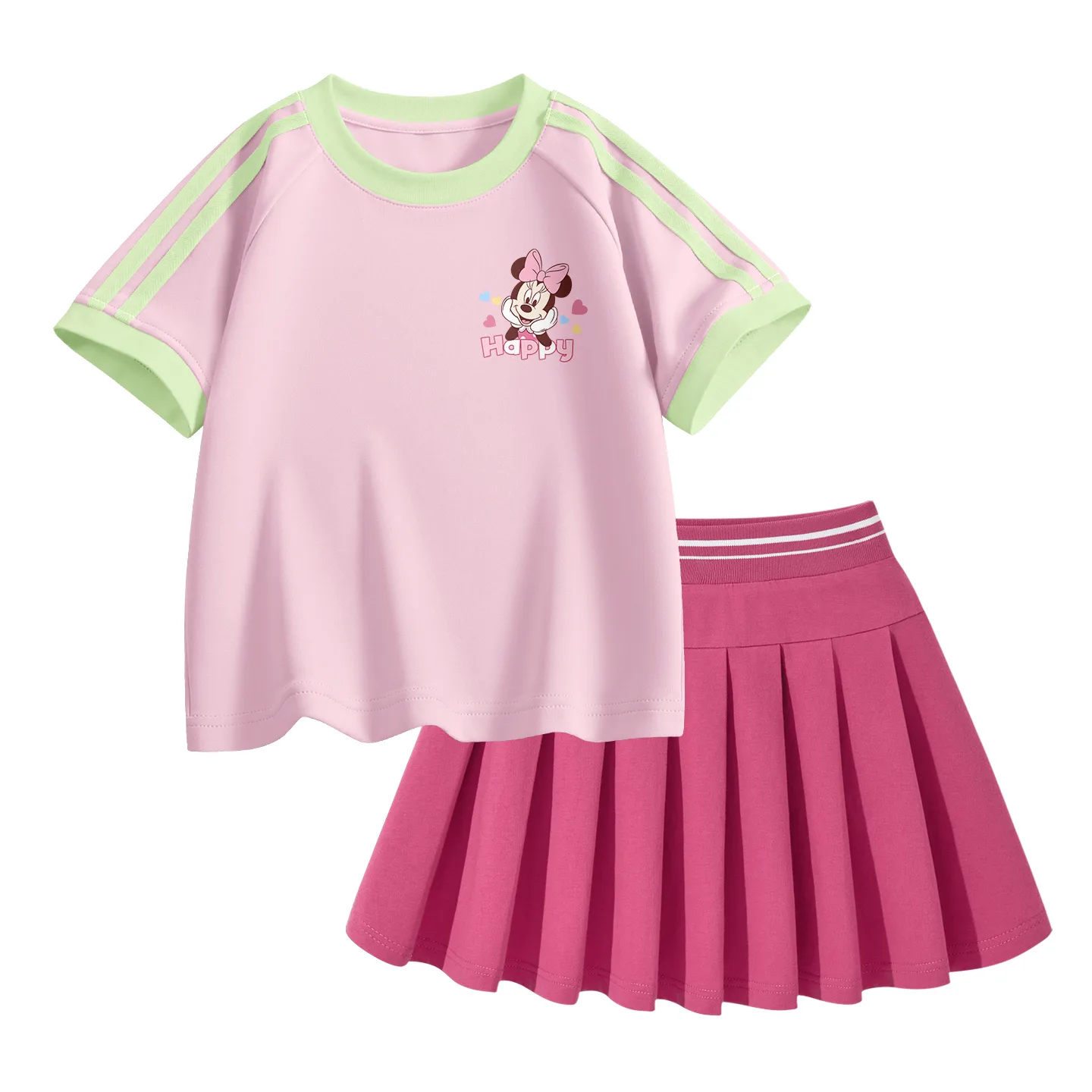 Детский комплект юбка Disney, DiCai Xin Xiao Mousse Pink+Solid Color Rose Red