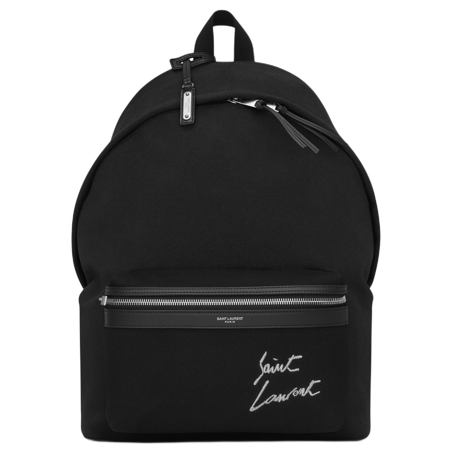 

SAINT LAURENT Городской хлопковый рюкзак женский черный