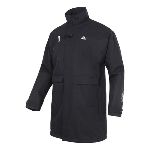

Куртка wj jkt long woven training casual sports jacket black Adidas, черный