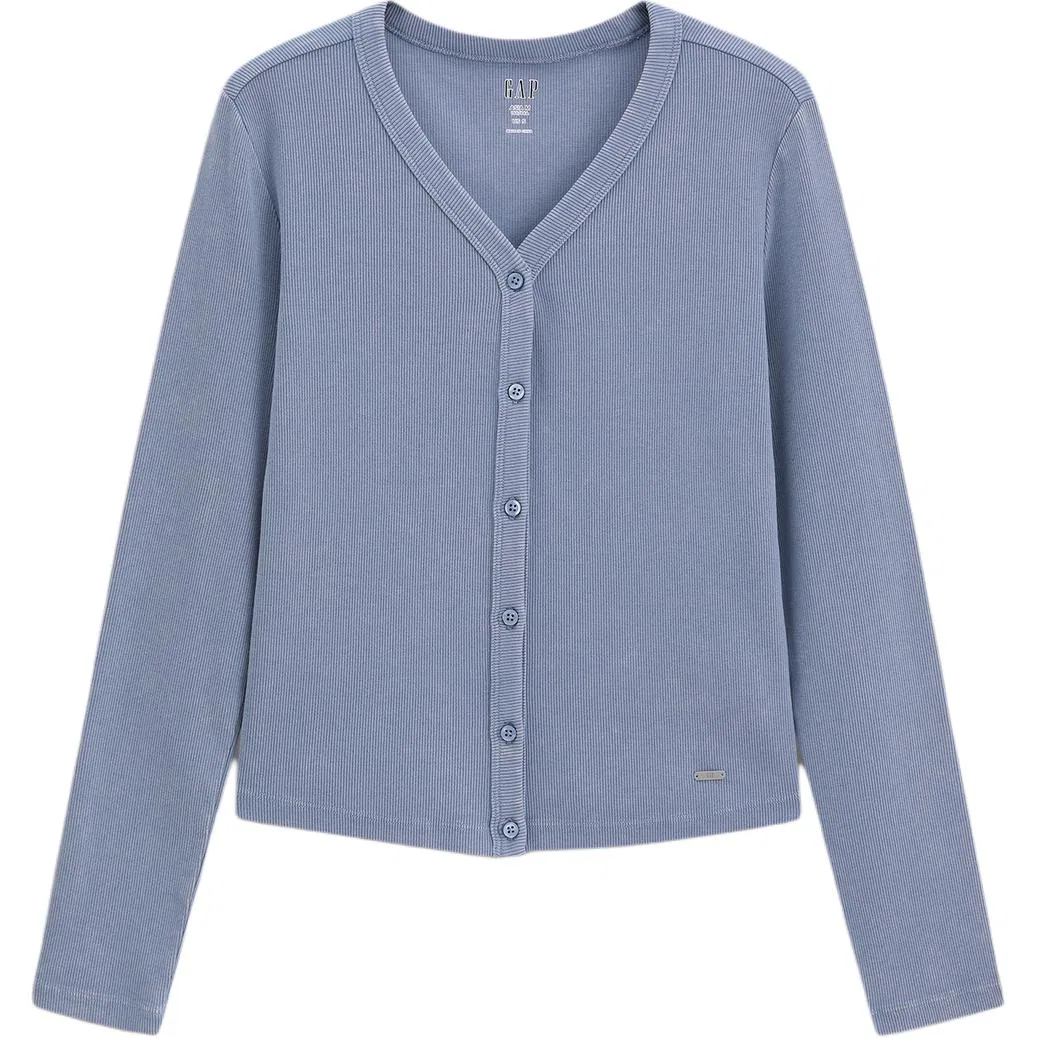Кардиган женский V-образный вырез, Knitwear, Moderate GAP, Carbon Gray — фото 4