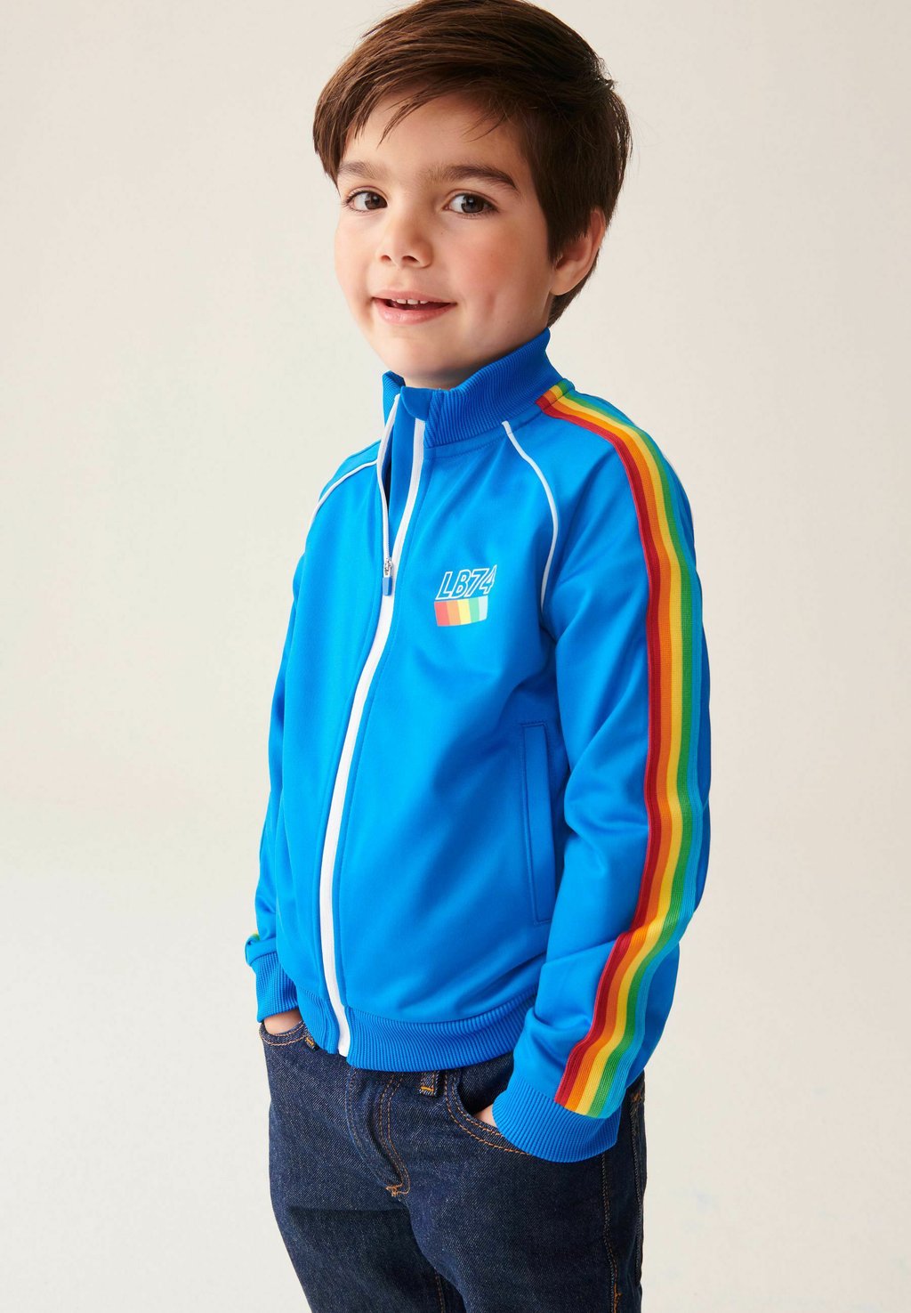 

Толстовка BY JOOLS OLIVER RAINBOW STRIPE TRACK-REGULAR FIT Little Bird, цвет blue