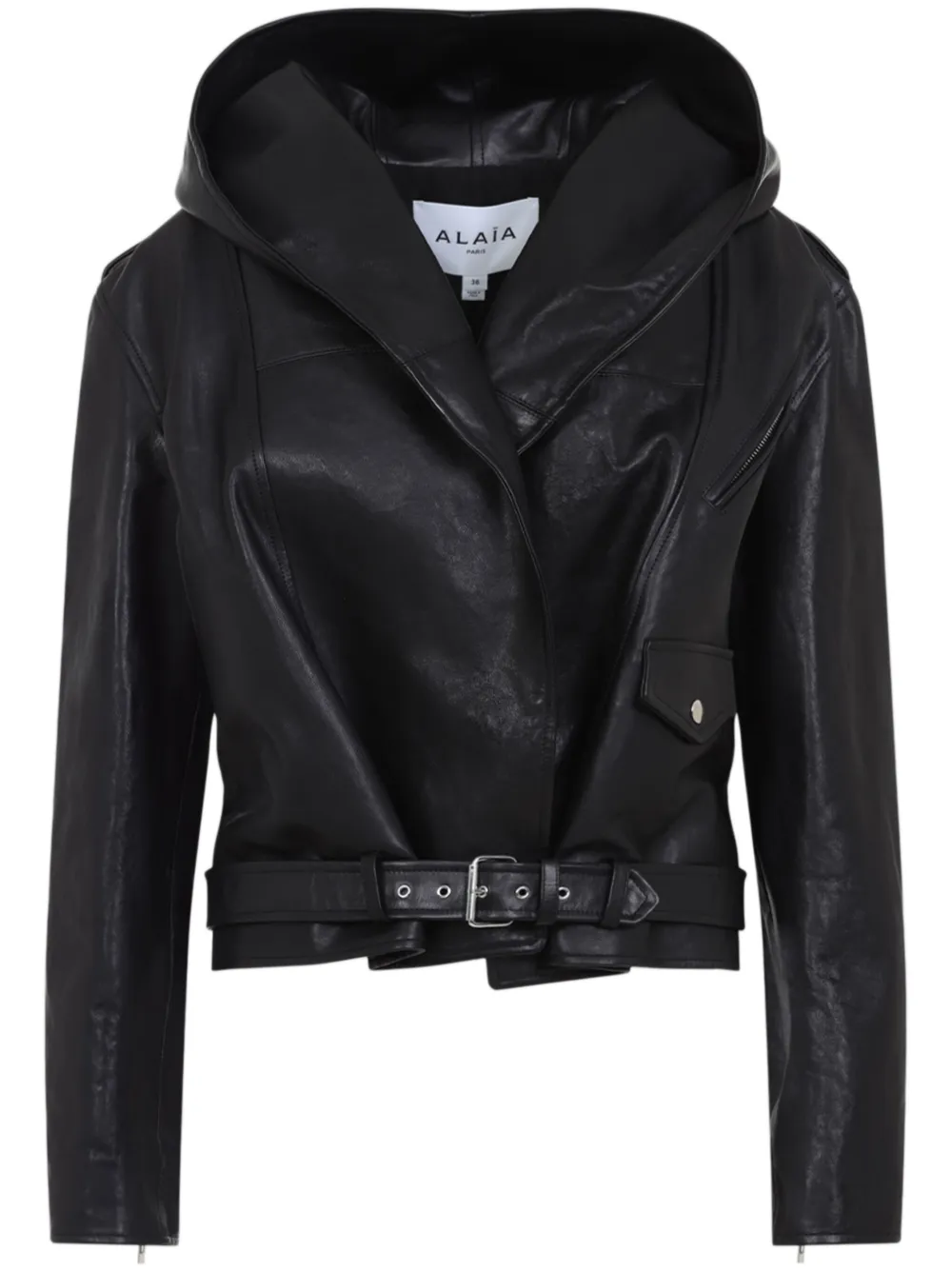 

Байкерская куртка с капюшоном Alaïa, черный