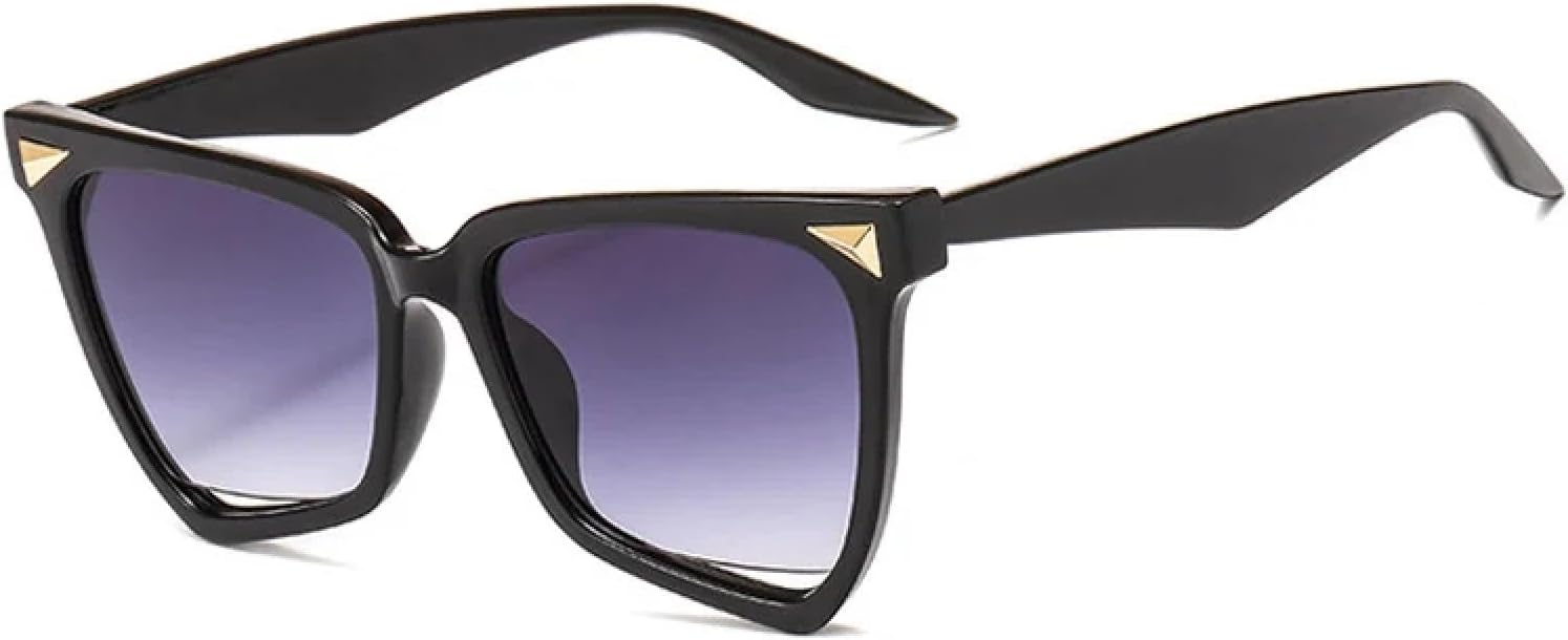 

Роскошные модные солнцезащитные очки для женщин в стиле ретро с заклепками, в стиле панк, прозрачные с градиентной подсветкой, защита от УФ-излучения UV400 MWTSYSQ, Blackagray