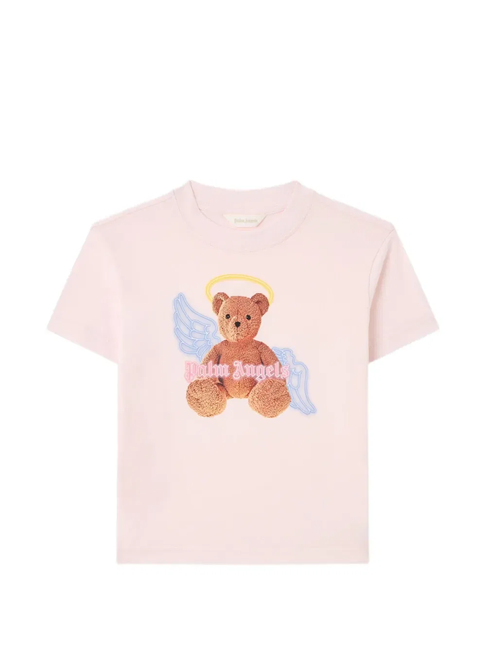 Футболка с изображением медведя-ангела Palm Angels Kids, розовый