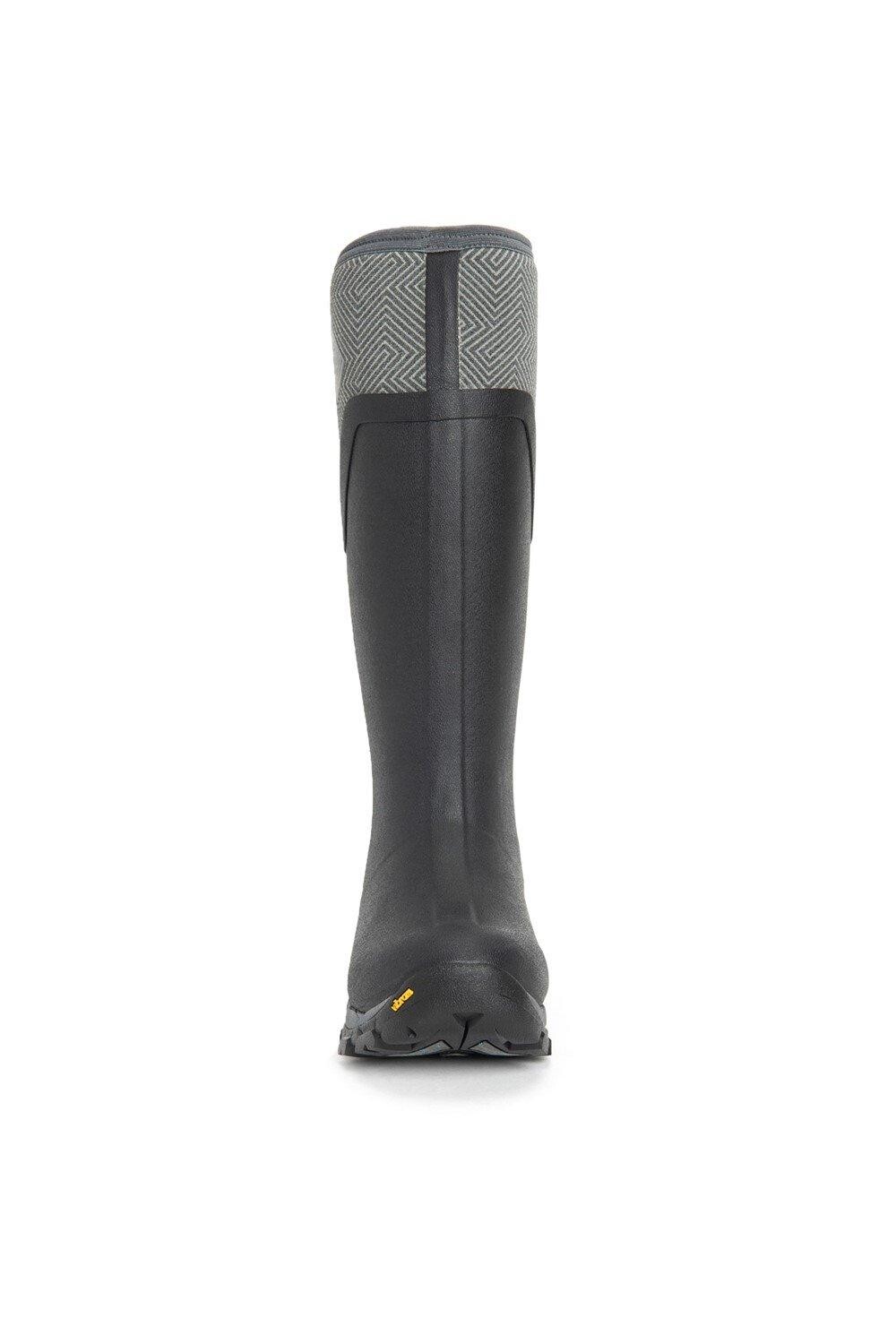 Женские резиновые сапоги Muck Boots высокие с логотипом, черный — фото 3