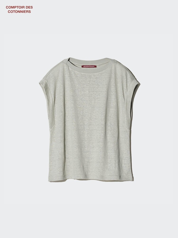 Льняная футболка Uniqlo с французскими рукавами — фото 3
