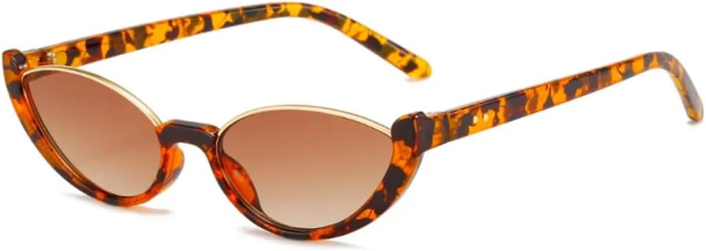 

Солнцезащитные очки для мужчин и женщин - защита UV400 - маленькие, «кошачий глаз», черный леопардовый принт, для занятий спортом на открытом воздухе и вождения DSVIGF, Leoaprd-brown