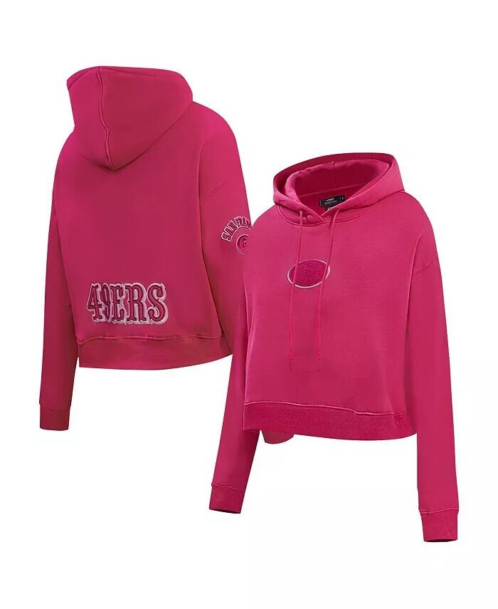 

Женская розовая укороченная флисовая толстовка с капюшоном San Francisco 49ers Triple Pink Pro Standard