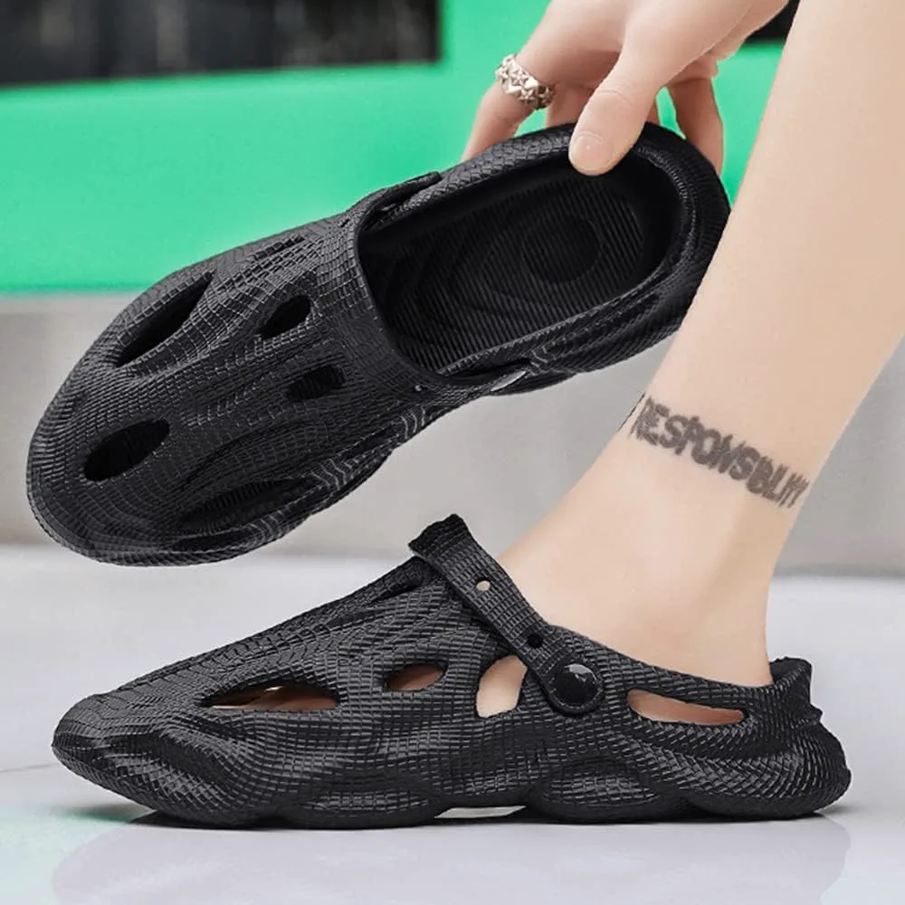 

Мужские сабо легкие садовые сандалии дышащие летние тапочки повседневные пляжные мюли TangDao, черный