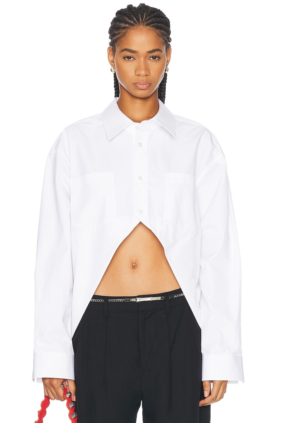 

Топ на пуговицах хай-лоу Alexander Wang, белый