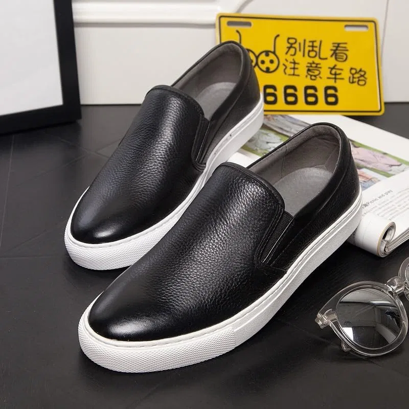 Туфли кожаные, повседневные, без бренда, модель Men's Casual Genuine Leather Flats Soft Driving Walking Loafer Shoes Fashion Comfort Luxury Soft, черный DHFIRUFSHLO — фото 4