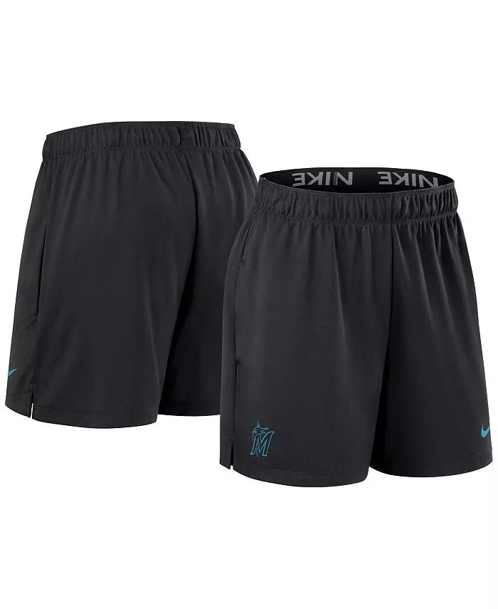 

Женские черные трикотажные шорты Miami Marlins Authentic Collection Nike