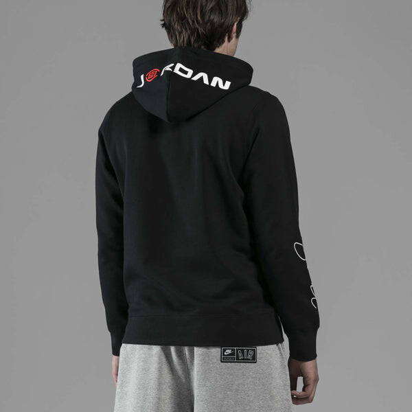 Толстовка Men's Air Jordan x CLOT Crossover Logo Printing Sports Us Edition Black Pullover, черный — фото 4