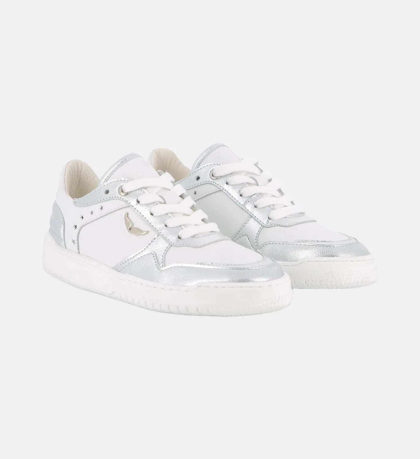 Кроссовки на шнуровке Zadig&Voltaire Kids, серебряный — фото 2