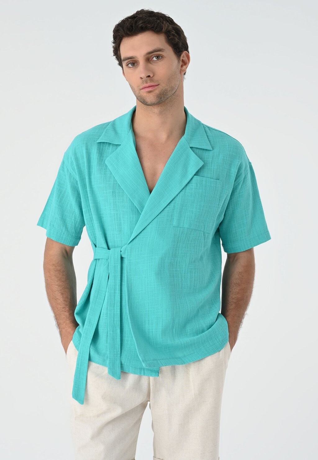 

Рубашка SIDE TIE Antioch, цвет turquoise