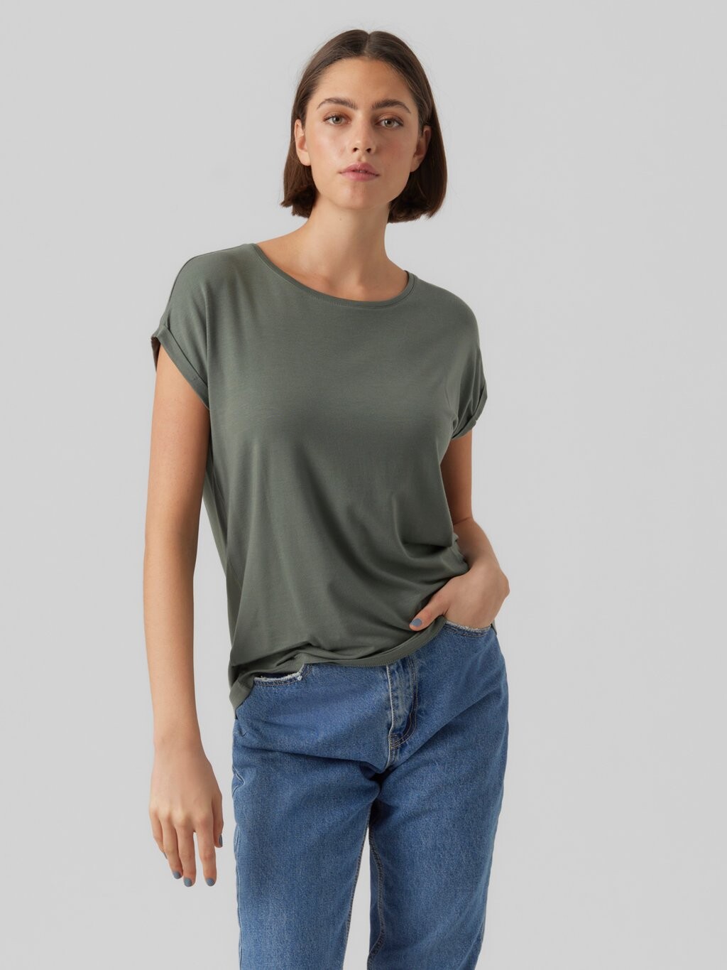 

Базовая футболка Vero Moda, Серый, Базовая футболка Vero Moda