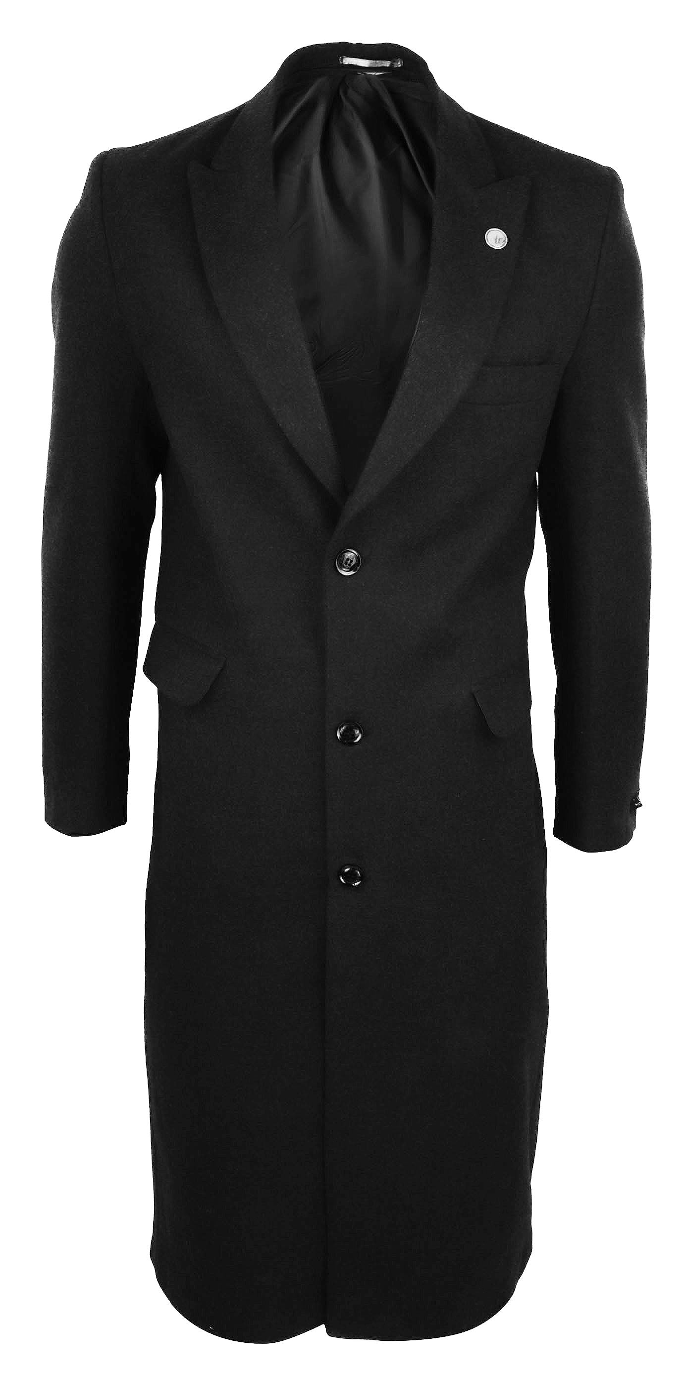 

Длинное пальто из смеси шерсти Peaky Blinders TruClothing, цвет charcoal