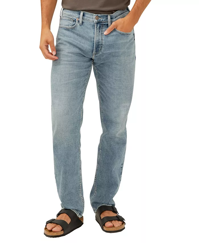 

Мужские джинсы Eddie Classic Athletic Fit Tapered Leg Luxe Heritage Silver Jeans Co., синий