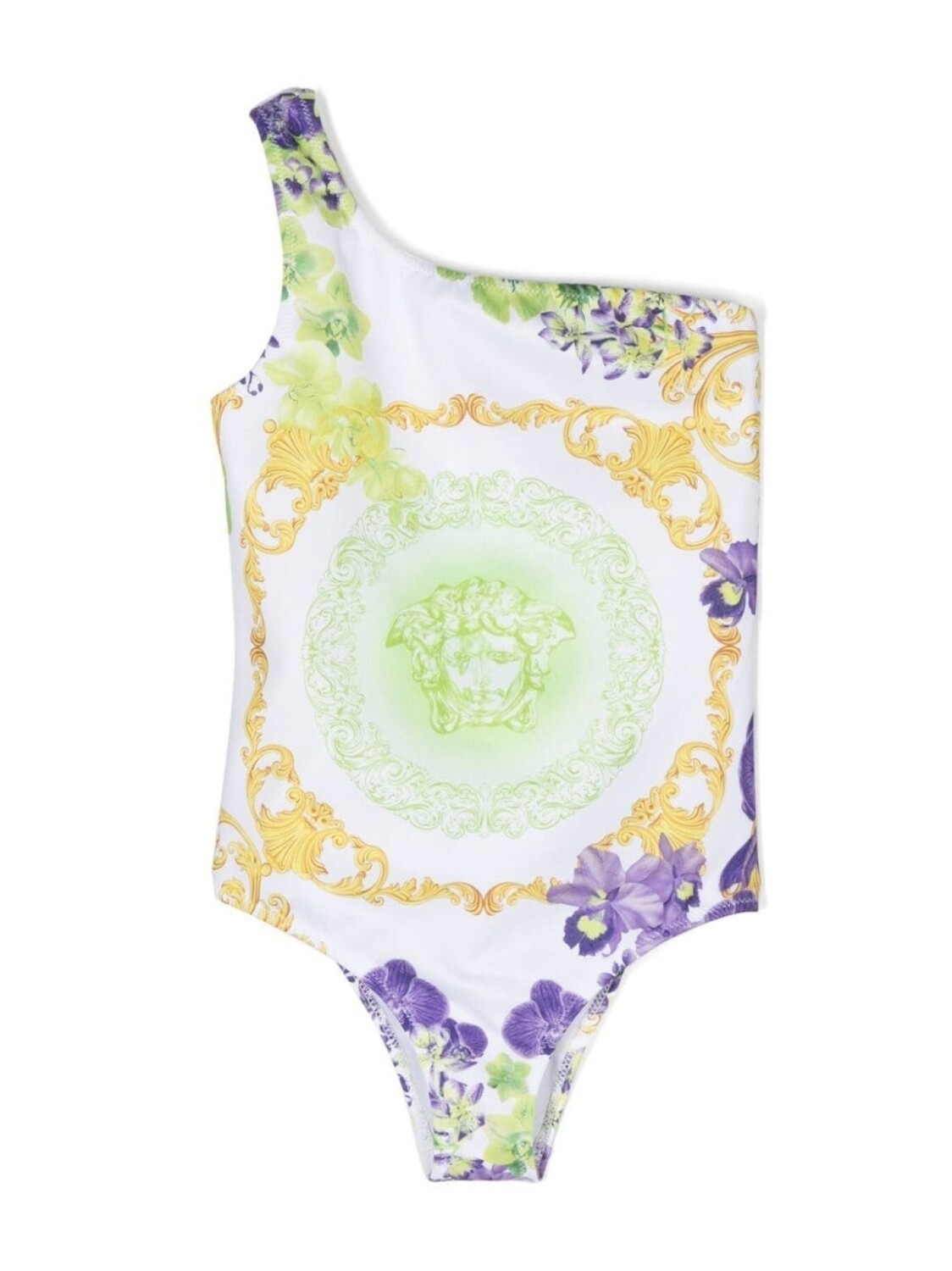 

Versace Kids купальник на одно плечо, белый