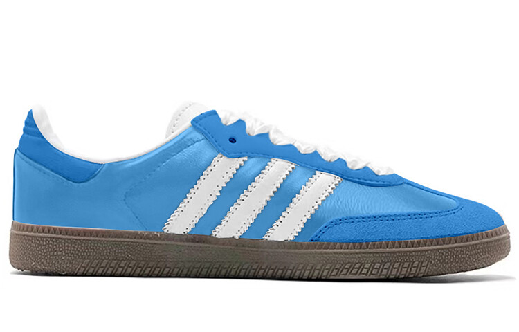 Кроссовки adidas originals SAMBA OG Skateboarding Shoes Unisex Low-top White, голубой — фото 2
