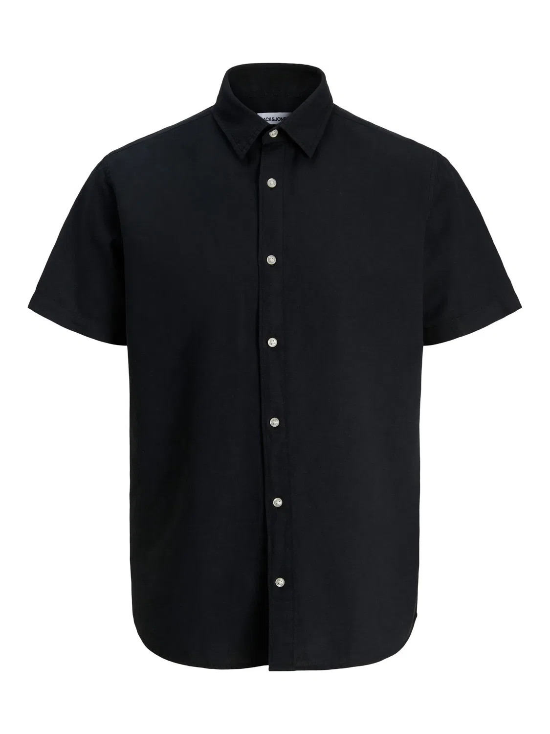 Рубашка из льна и хлопка JACK & JONES Junior, черный
