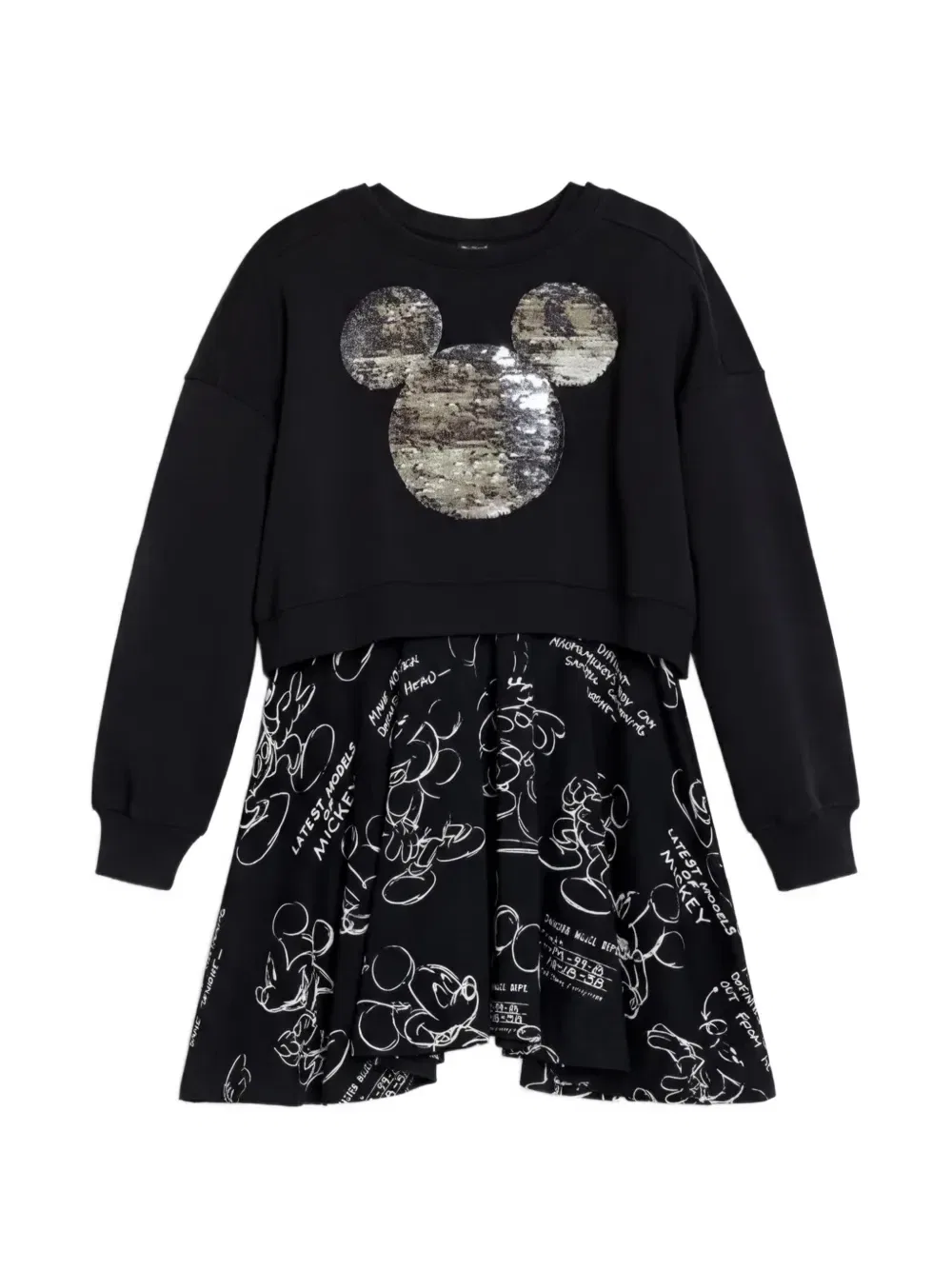 Платье с принтом Микки Мауса и пайетками Disney Desigual, черный