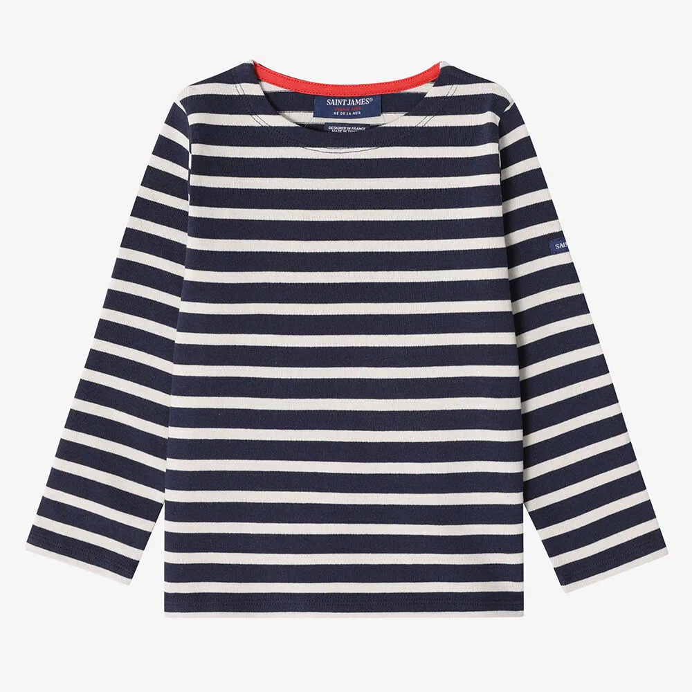 Детский лонгслив Saint James Kids Vaujany E (4-12 лет), морской/экрю — фото 2
