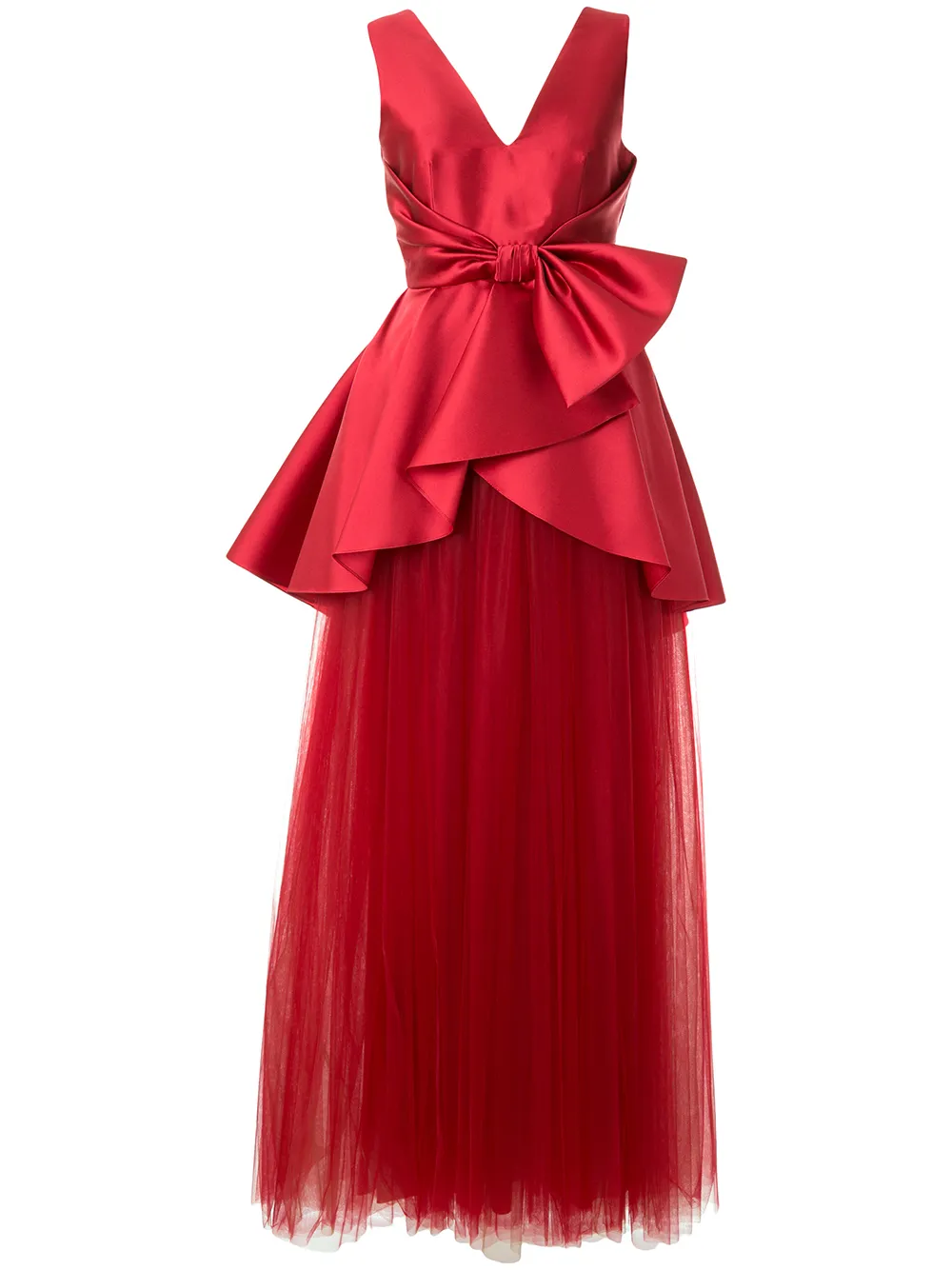

Платье из атласа и тюля Alberta Ferretti, красный