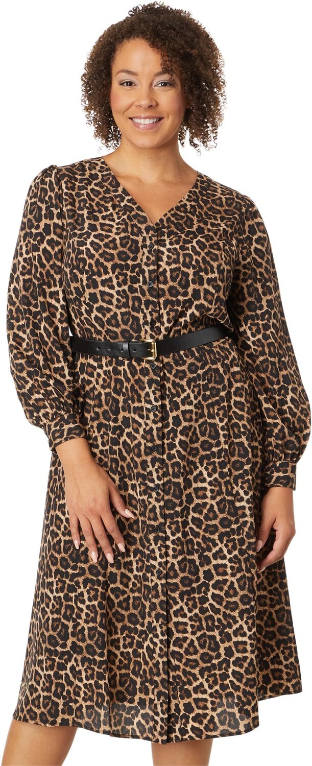 

Платье Гепард Кейт больших размеров MICHAEL Michael Kors, цвет Dark Camel