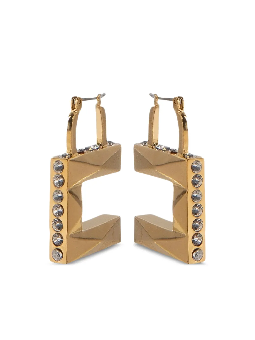 

Геометричные серьги с кристаллами Elisabetta Franchi, золотой