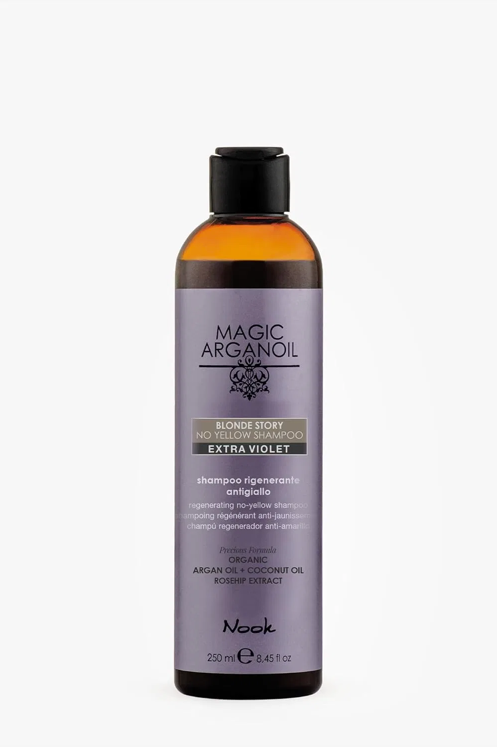 Шампунь против желтизны «Blonde Story Shampoo No Yellow Extra Violet» от Nook, 250 мл Nook