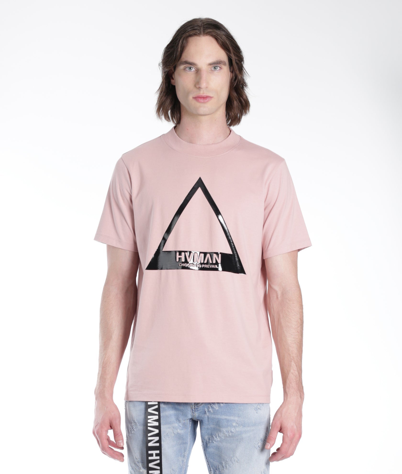 

Футболка с треугольным логотипом цвета Dusty Pink HVMAN