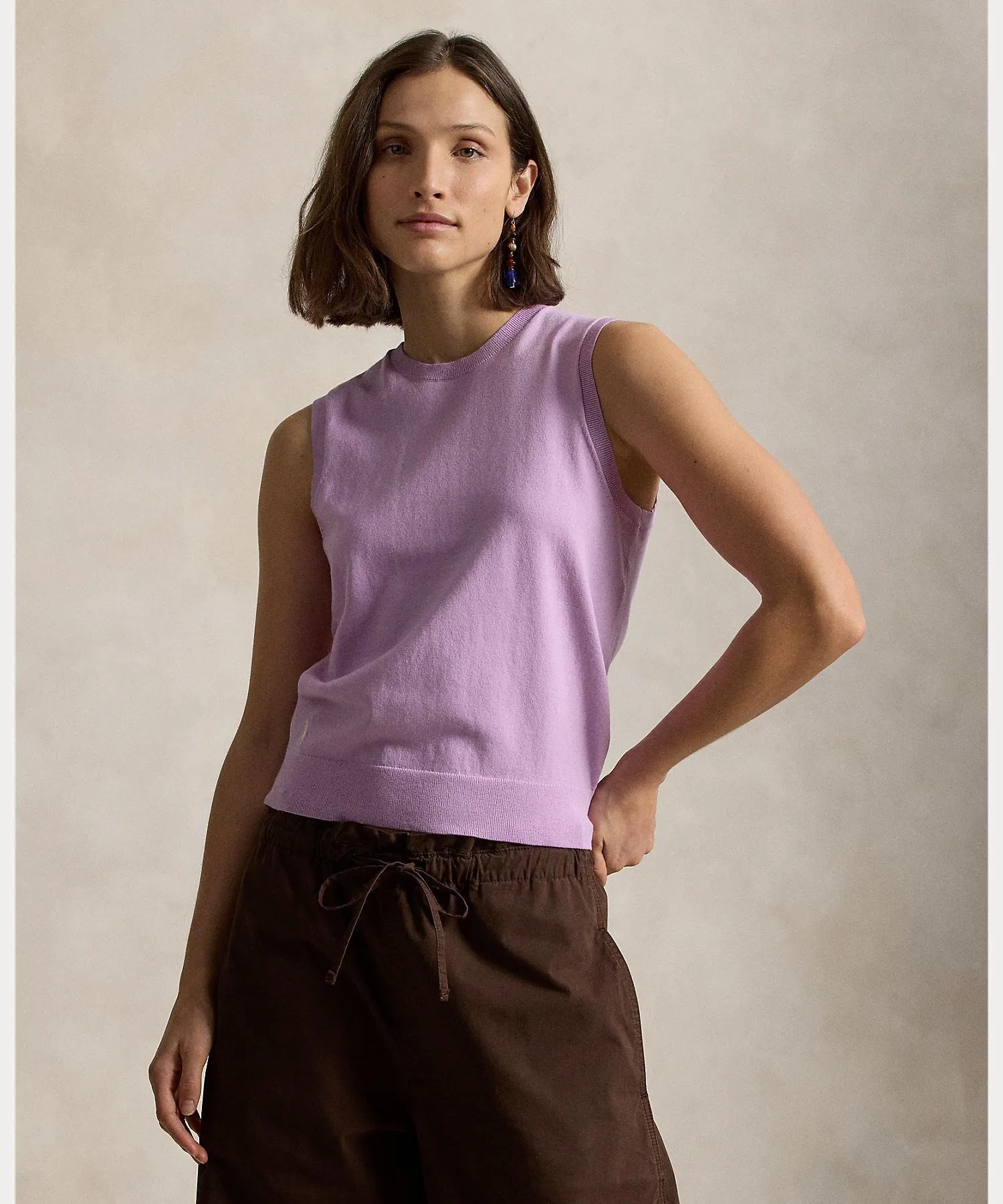 Свитер без рукавов с круглым вырезом Polo Ralph Lauren, 500 Purple