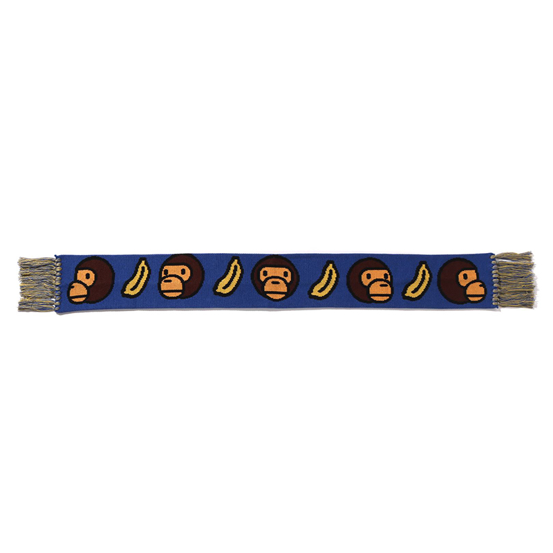 

A BATHING APE Шерстяной вязаный шарф детский, Blue BLX