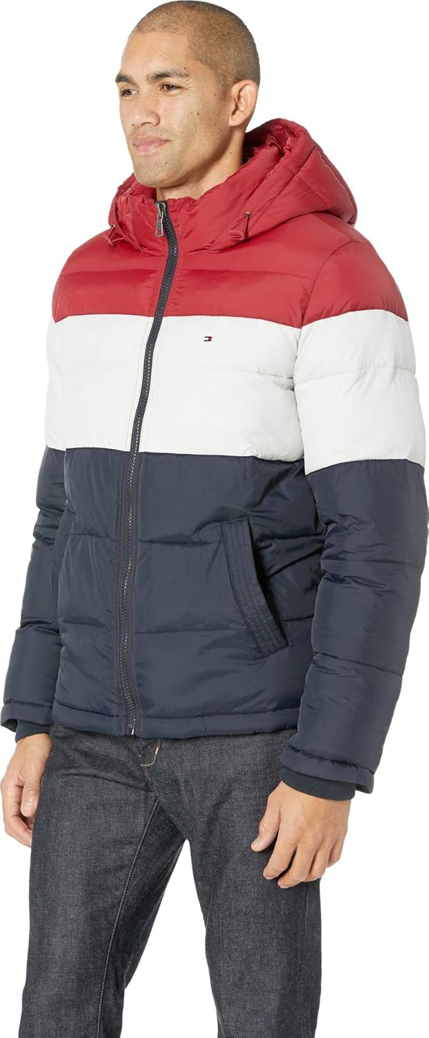 Мужская куртка-пуховик Tommy Hilfiger с капюшоном (стандартная и для больших и высоких), Red/White/Midnight — фото 2