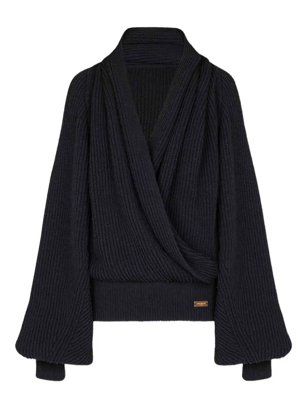 

Шерстяной топ Balmain, черный