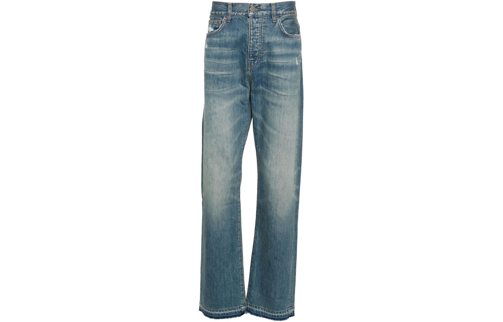 

Потёртые прямые джинсы AMIRI, синие