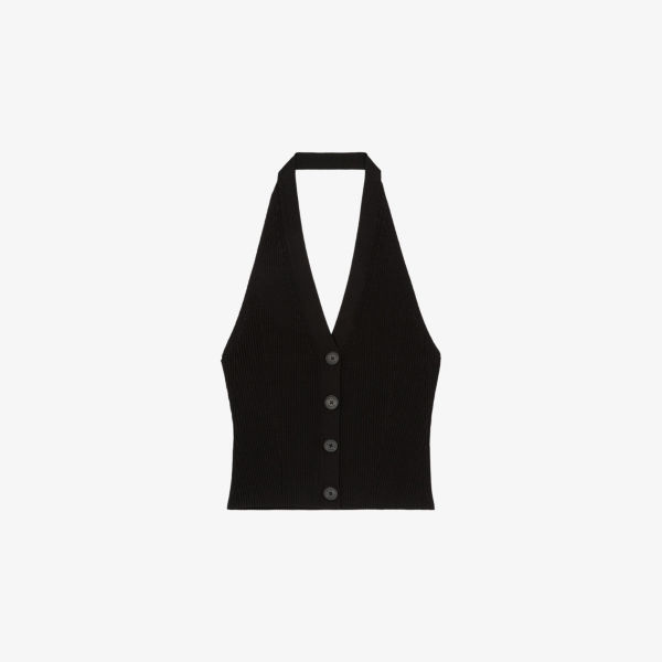 

Топ на бретелях The Kooples с пуговицами, черный