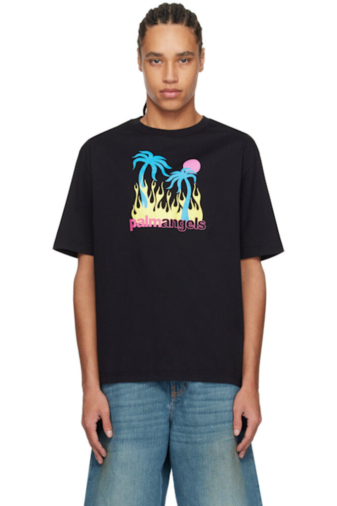 

Черная футболка Burning Oasi Palm Angels