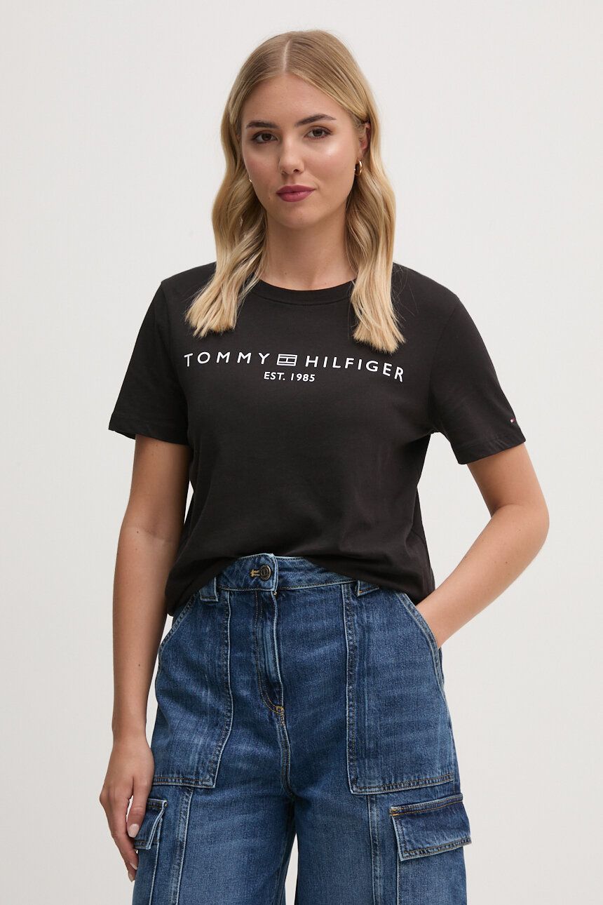 

Хлопковая футболка Tommy Hilfiger, черный