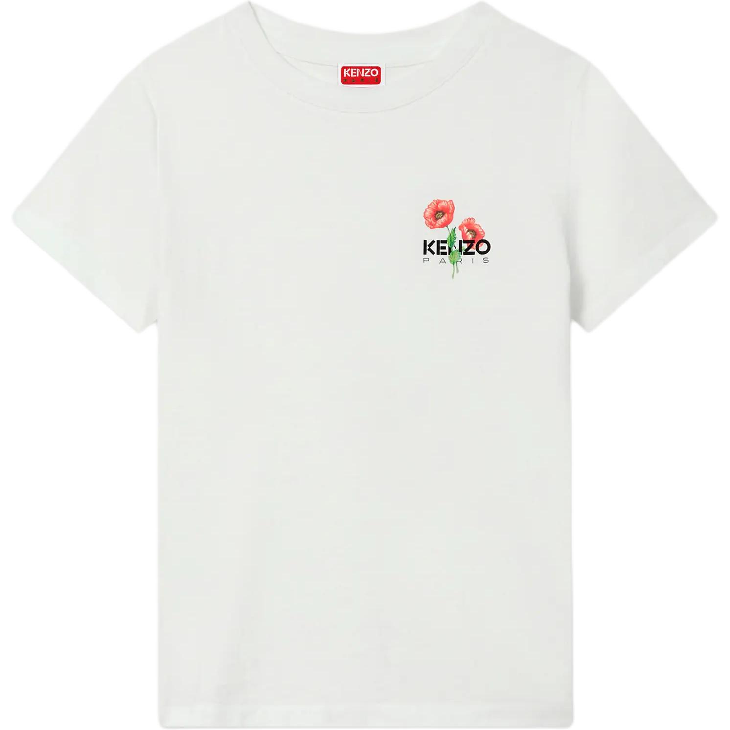 

Футболка с цветочным принтом KENZO, белый