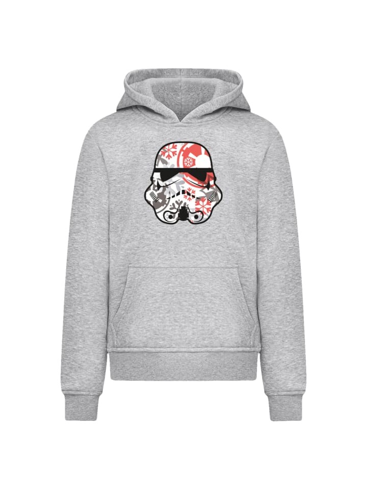 

Пуловер F4NT4STIC Hoodie Star Wars Trooper Head Snoflakes, пятнистый серый