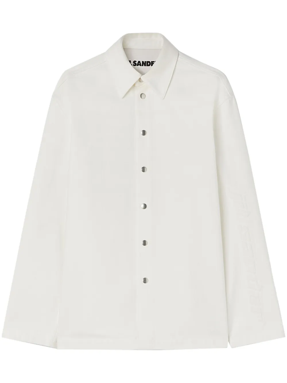 

Хлопковая рубашка с тисненым логотипом JIL SANDER, белый