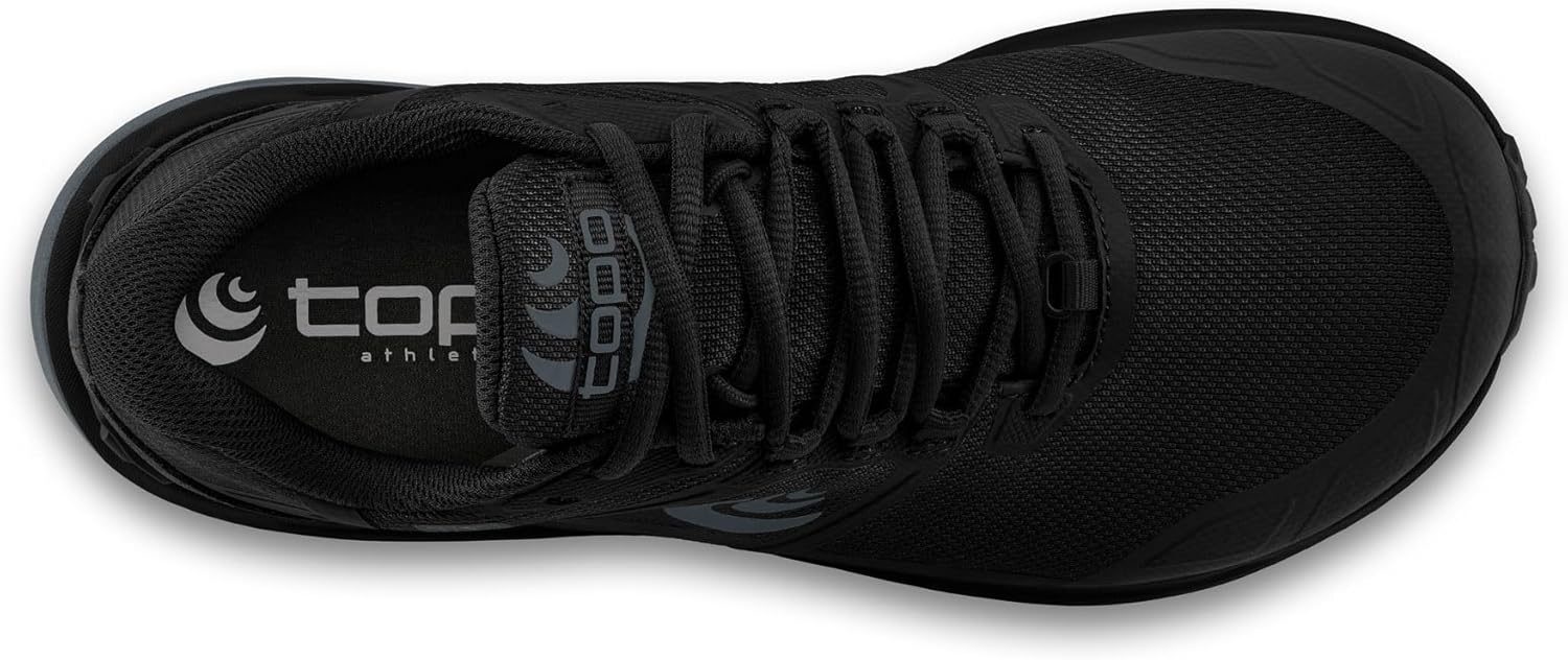 Мужские кроссовки Topo Athletic Terraventure 4 WP, водонепроницаемые, удобные, с мягкой амортизацией, прочные, с перепадом 3 мм для трейлового бега, спортивная обувь для бега по пересеченной местности, черный/угольный — фото 4