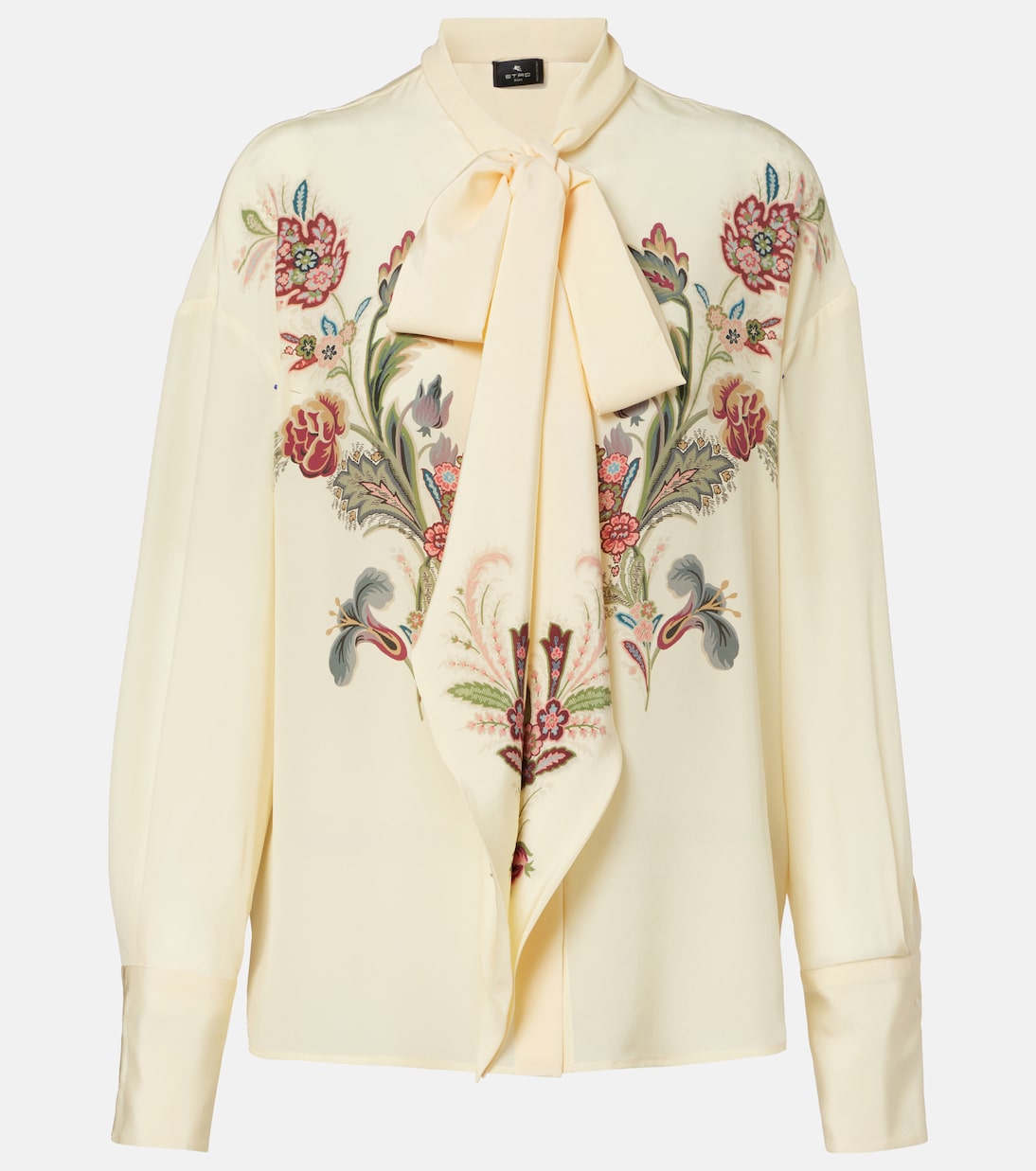 

Шелковая блузка с цветочным рисунком Etro, Stampa F.Do Bianco