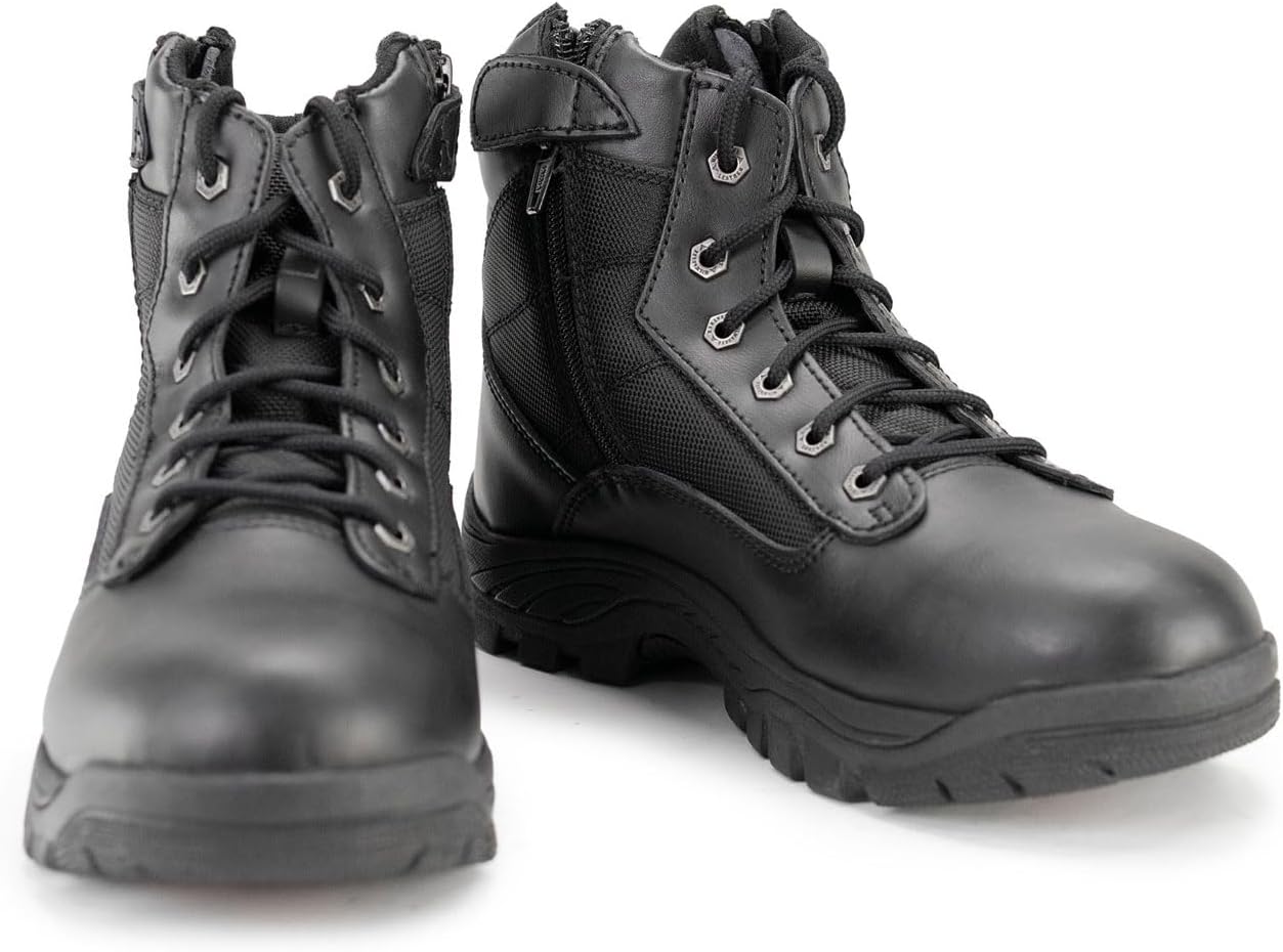 Мужские байкерские ботинки Milwaukee Leather, 15 см, черная кожа, стиль SWAT, тактические с шнуровкой и боковыми молниями MBM9011-9.5 Milwaukee Leather