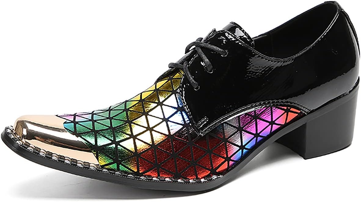 

Мужские классические туфли Santimon Oxfords для вечеринок, повседневные, кожаные, с металлическим квадратным носком, каблуком, ковбойские, модного цвета, ручной работы, западного стиля для мужчин, черный