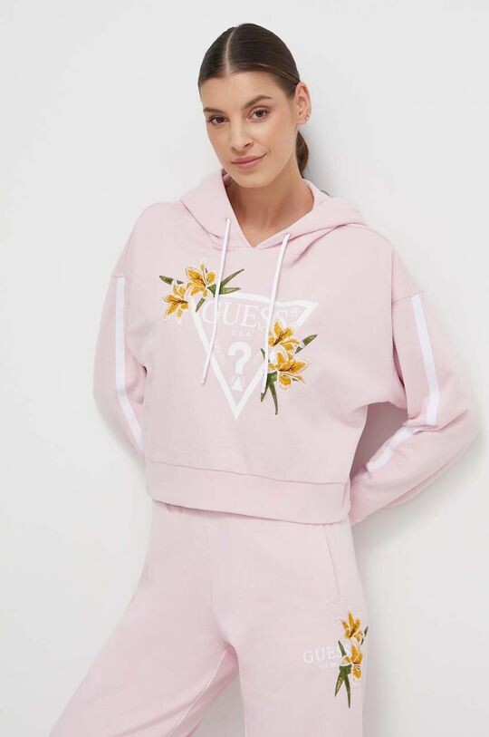 

Хлопковая толстовка Guess, розовый